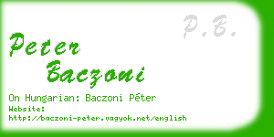 peter baczoni business card